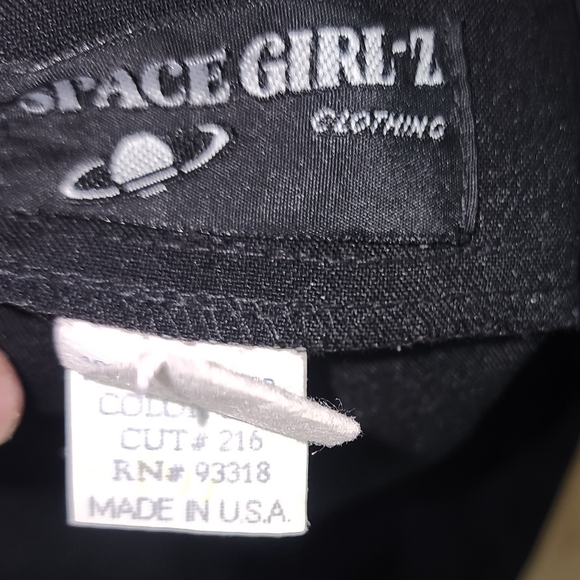 Space Girl-Z Clothing Black Polyester Short Shorts Side buttons M - Picture 7 of 9